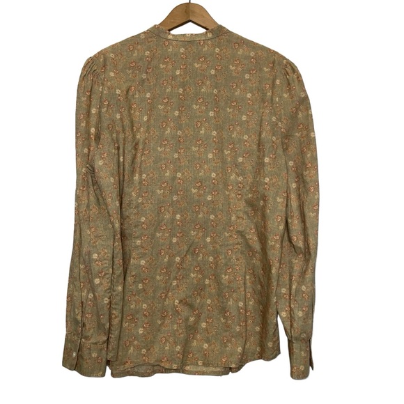 Lauren Ralph Lauren Jeans Co. Ruffle Floral Prairie Blouse Willow Bark - Picture 3 of 8